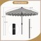 Costway 9.3 FT Solar Patio Umbrella Outdoor Market Sunshade with 24 LED Lights,Ruffles Beige/Brown/Red/Gray/Turquoise